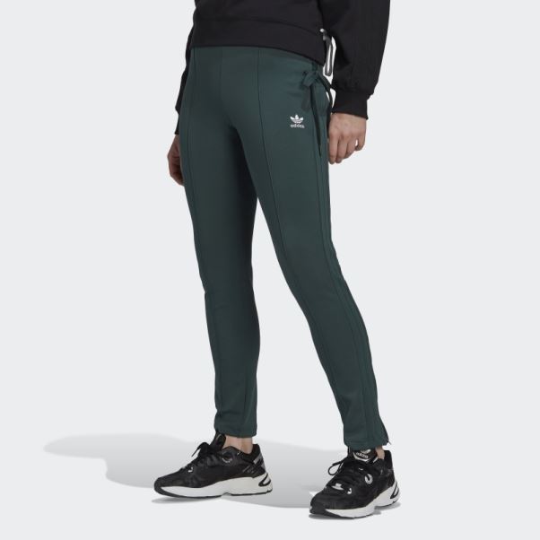 Pantalon Slim à Lacets Always Original Vert Minéral Adidas