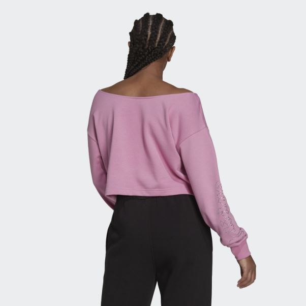 Adidas 2000 Luxe Slouchy Crew Sweatshirt Mode Orchidée