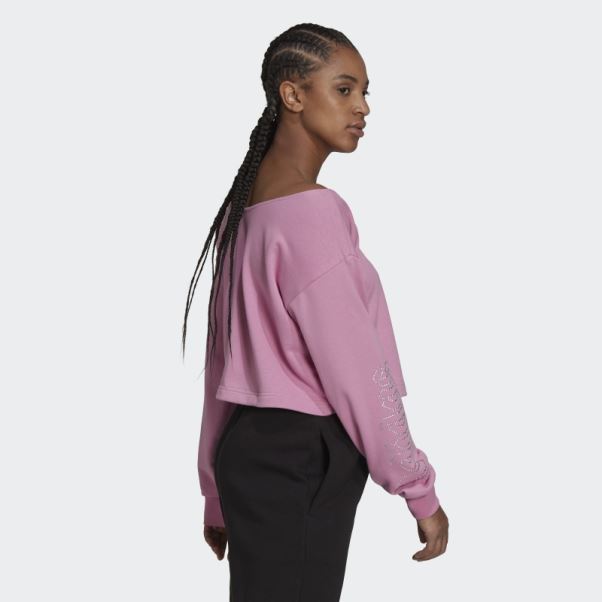 Adidas 2000 Luxe Slouchy Crew Sweatshirt Mode Orchidée