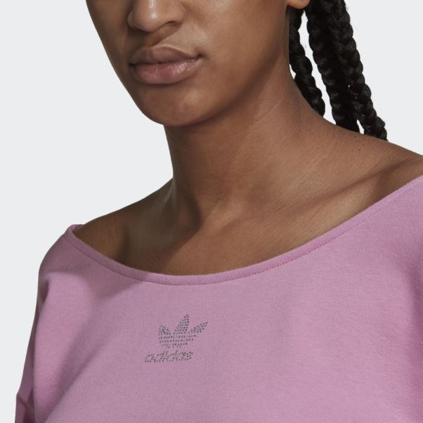 Adidas 2000 Luxe Slouchy Crew Sweatshirt Mode Orchidée