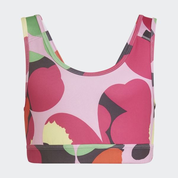 Soutien-gorge D'entraînement à Imprimé Fleuri Adidas X Marimekko Rose Givré