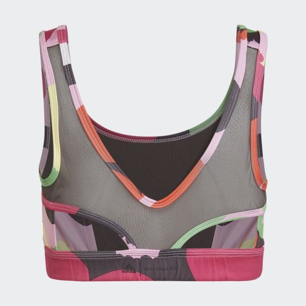 Soutien-gorge D'entraînement à Imprimé Fleuri Adidas X Marimekko Rose Givré