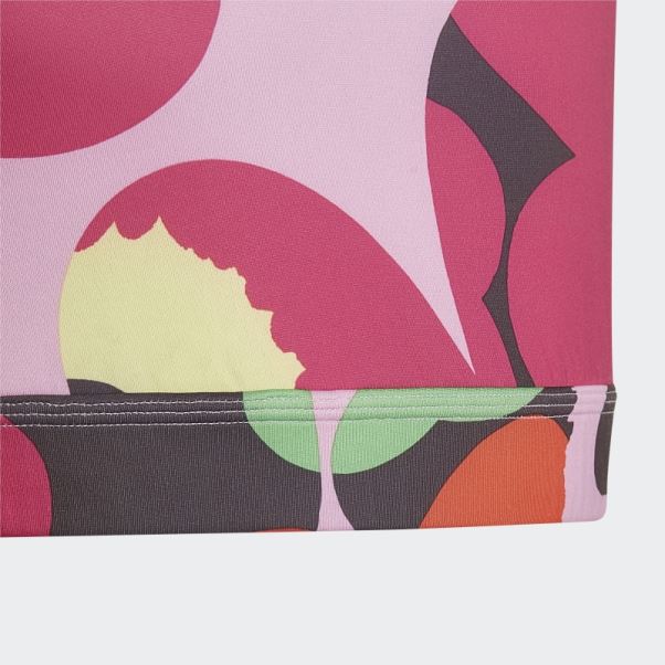 Soutien-gorge D'entraînement à Imprimé Fleuri Adidas X Marimekko Rose Givré