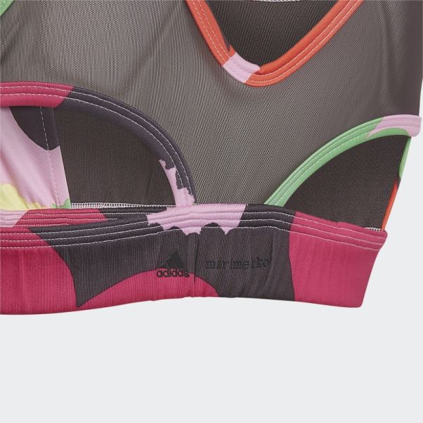Soutien-gorge D'entraînement à Imprimé Fleuri Adidas X Marimekko Rose Givré