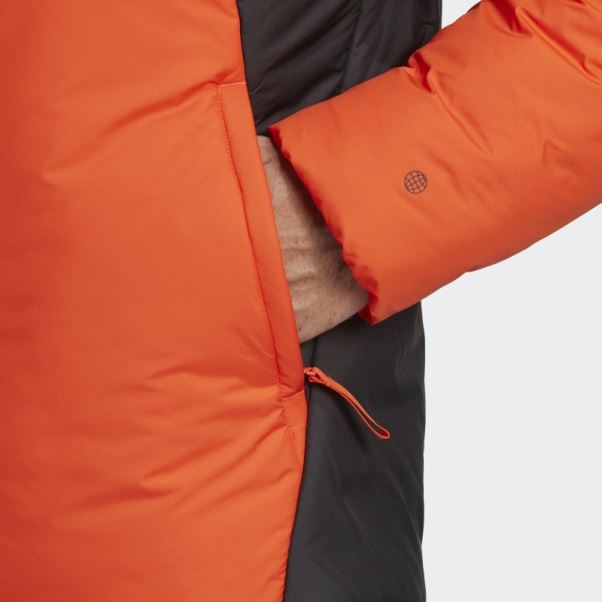 Adidas Bsc 3-stripes Doudoune à Capuche Orange