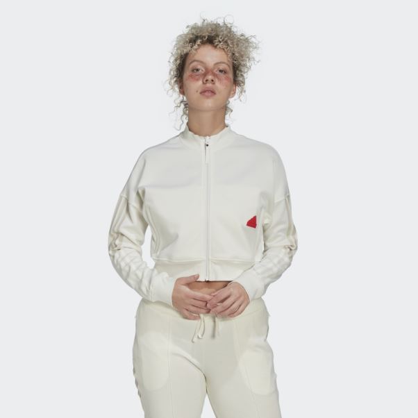 Adidas Haut De Survêtement Court Blanc