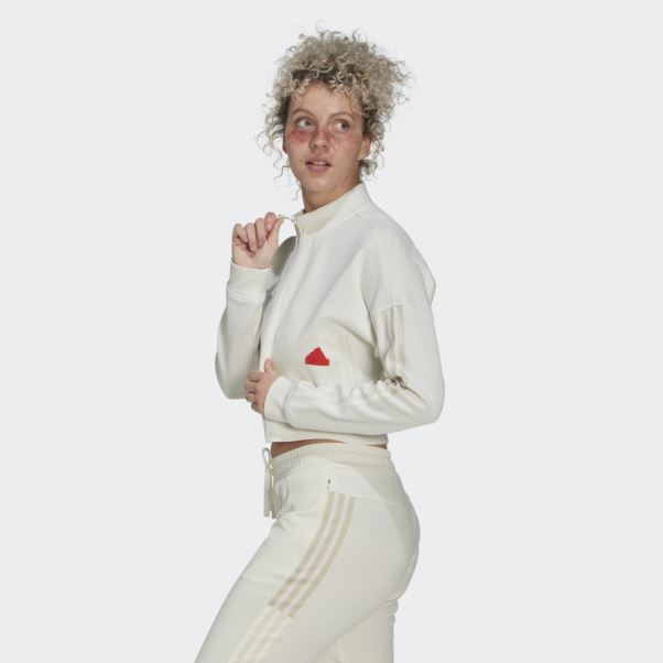 Adidas Haut De Survêtement Court Blanc