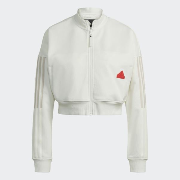 Adidas Haut De Survêtement Court Blanc