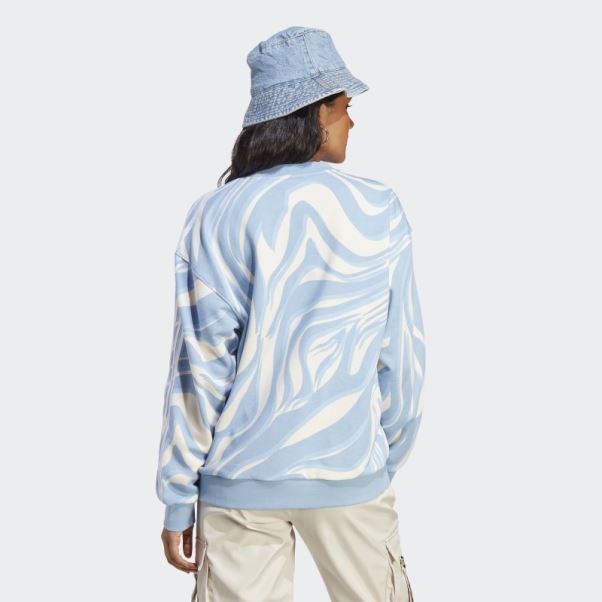Adidas Sweat-shirt à Imprimé Animal Abstrait Ambient Sky Sur Toute La Surface