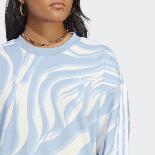 Adidas Sweat-shirt à Imprimé Animal Abstrait Ambient Sky Sur Toute La Surface