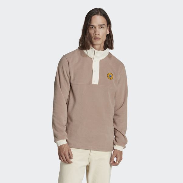 Veste Polaire Quart-de-pression Adidas Marron Crayeux Wander Hour