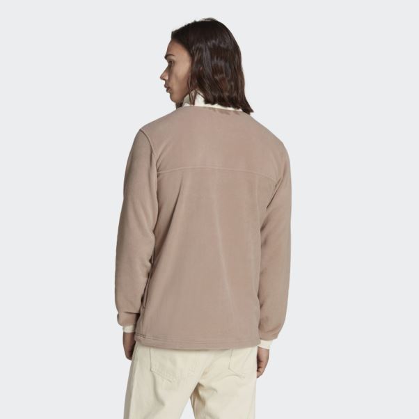 Veste Polaire Quart-de-pression Adidas Marron Crayeux Wander Hour