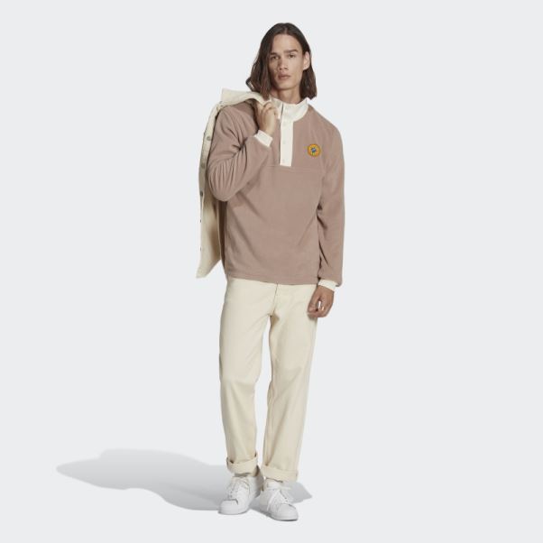 Veste Polaire Quart-de-pression Adidas Marron Crayeux Wander Hour