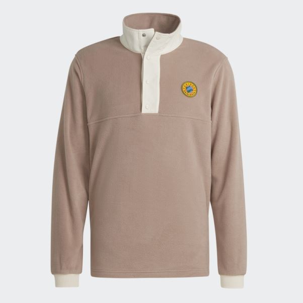 Veste Polaire Quart-de-pression Adidas Marron Crayeux Wander Hour