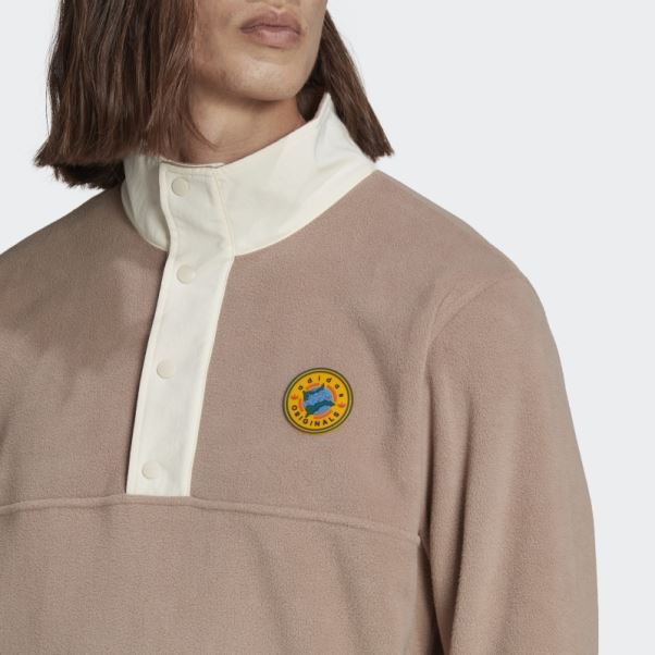 Veste Polaire Quart-de-pression Adidas Marron Crayeux Wander Hour