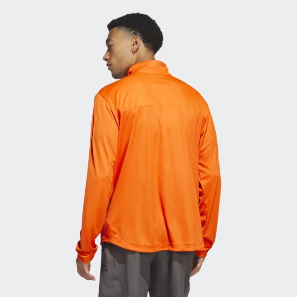 Sous Les Lumières Haut En Tricot à Manches Longues Avec Fermeture éclair 1/4 Adidas Orange
