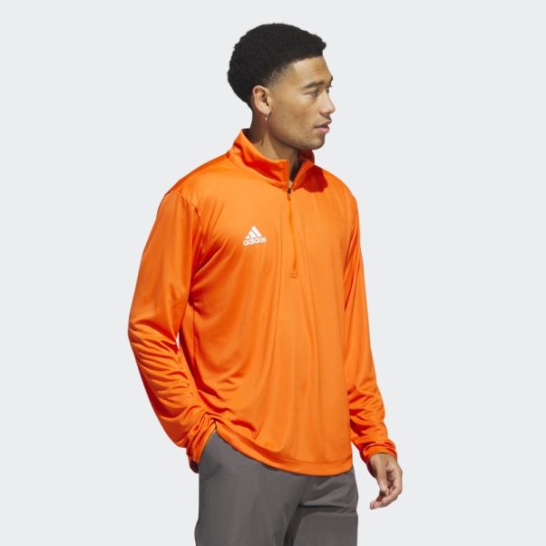Sous Les Lumières Haut En Tricot à Manches Longues Avec Fermeture éclair 1/4 Adidas Orange