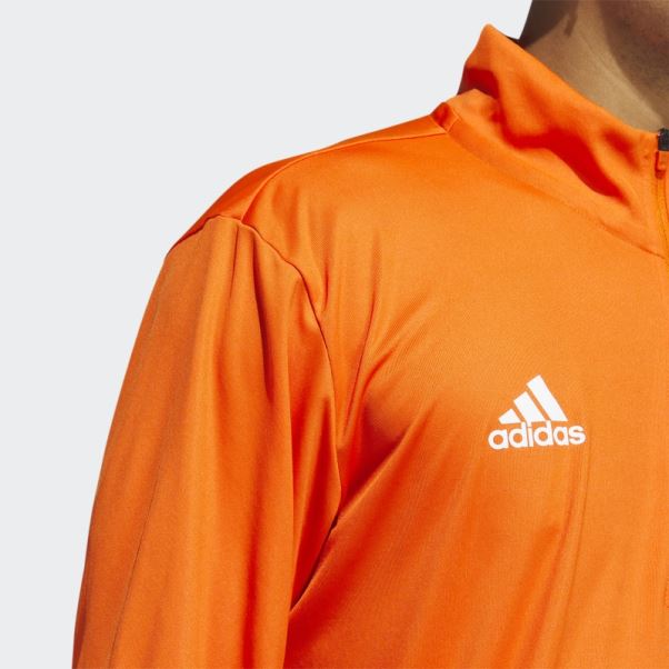 Sous Les Lumières Haut En Tricot à Manches Longues Avec Fermeture éclair 1/4 Adidas Orange