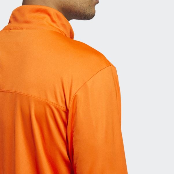 Sous Les Lumières Haut En Tricot à Manches Longues Avec Fermeture éclair 1/4 Adidas Orange