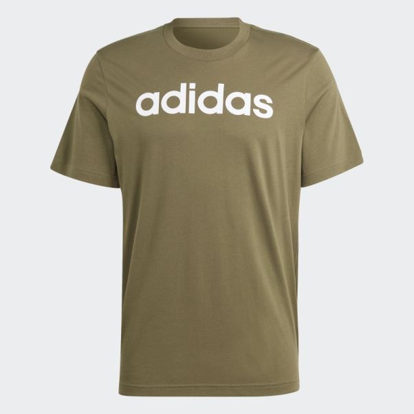 T-shirt à Logo Brodé Linéaire En Jersey Simple Adidas Essentials Olive