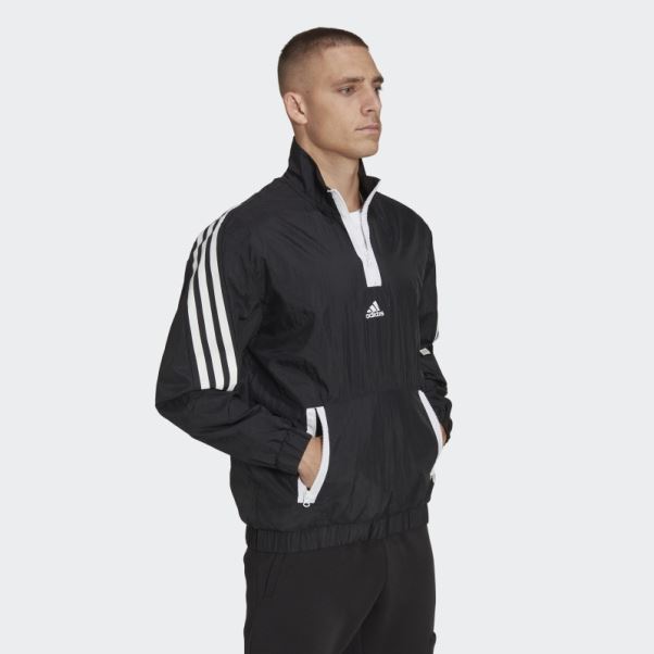 Adidas Future Icons 3-stripes Tissage 1/4 Zip Pull Noir