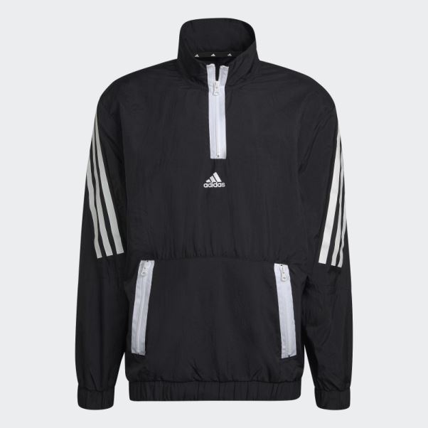 Adidas Future Icons 3-stripes Tissage 1/4 Zip Pull Noir