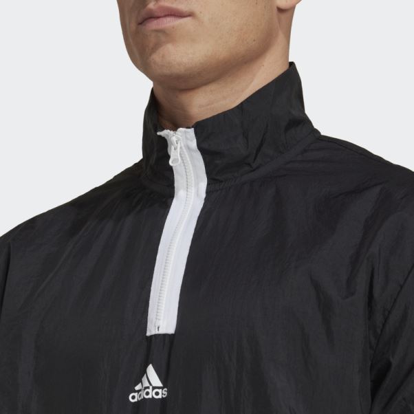 Adidas Future Icons 3-stripes Tissage 1/4 Zip Pull Noir