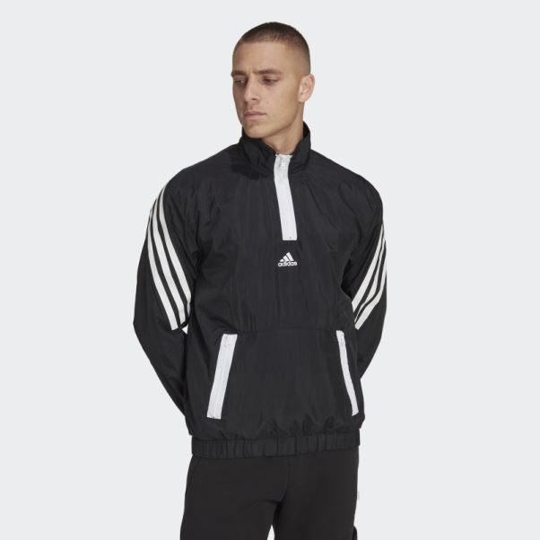 Sweat Zippé 1/4 Tissé à 3 Bandes Future Icons Noir Adidas