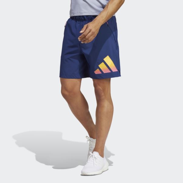 Short D'entraînement Adidas Train Icon 3 Bandes Bleu Foncé