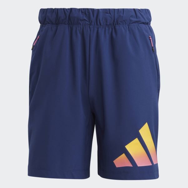 Short D'entraînement Adidas Train Icon 3 Bandes Bleu Foncé