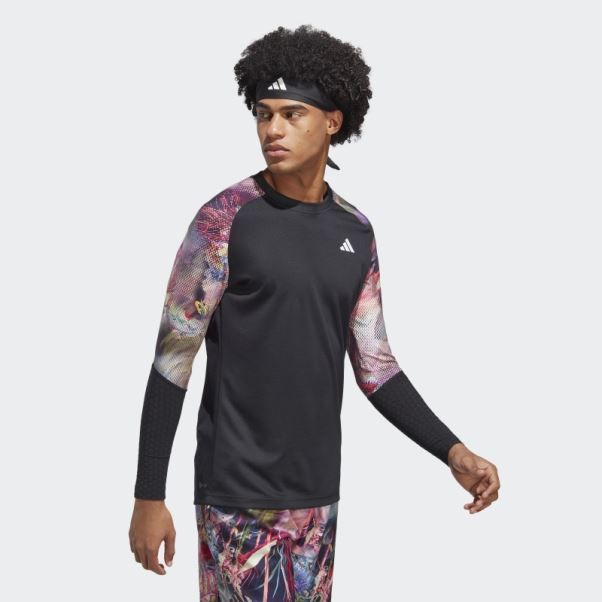 Adidas Melbourne Tennis Heat.rdy Haut à Manches Longues Multicolore