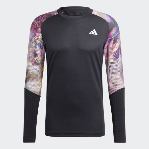 Adidas Melbourne Tennis Heat.rdy Haut à Manches Longues Multicolore