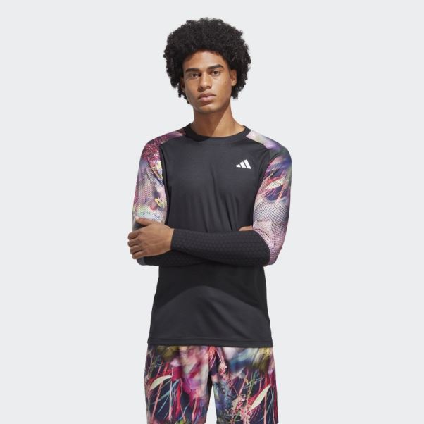 Adidas Melbourne Tennis Heat.rdy T-shirt à Manches Longues Multicolore