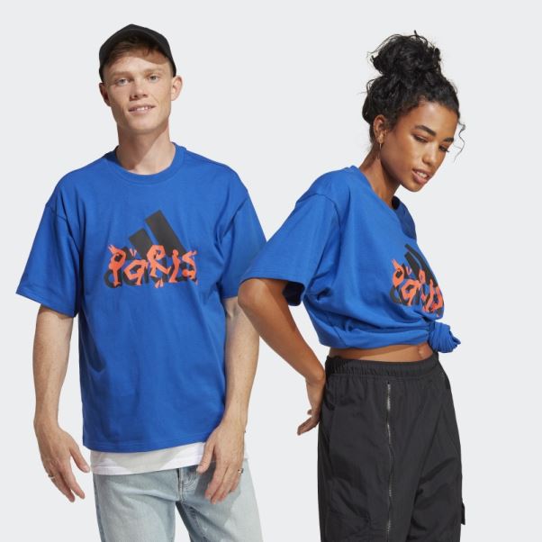 T-shirt Graphique Adidas Bleu Roi
