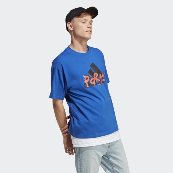 T-shirt Graphique Adidas Bleu Roi