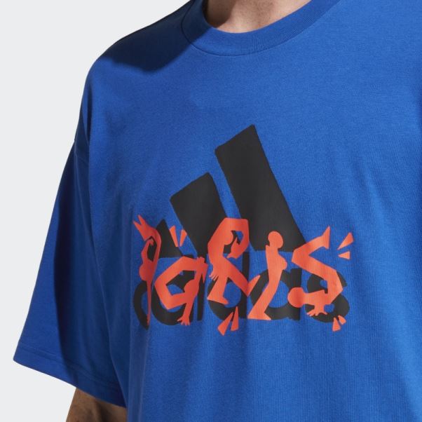 T-shirt Graphique Adidas Bleu Roi