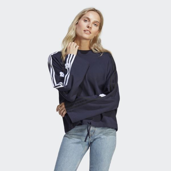 Adidas Sweat à 3 Bandes Avec Patchs Fleurs Chenille Encre
