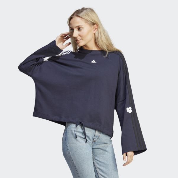 Adidas Sweat à 3 Bandes Avec Patchs Fleurs Chenille Encre