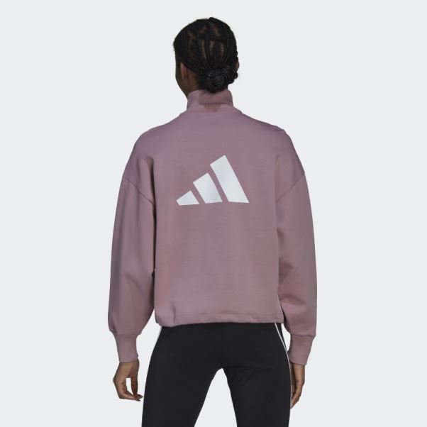 Sweat Adidas Mauve Future Icons Quart Zippé