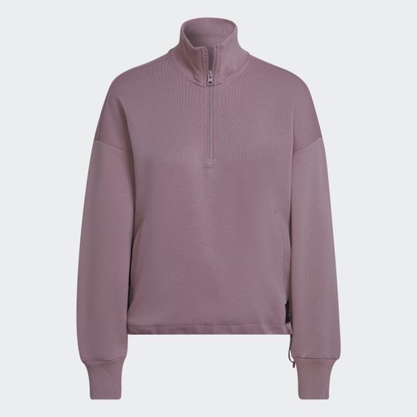 Sweat Adidas Mauve Future Icons Quart Zippé