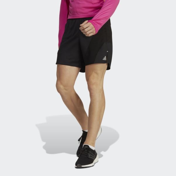 Short Adidas Run Icon 3 Bar Logo Noir