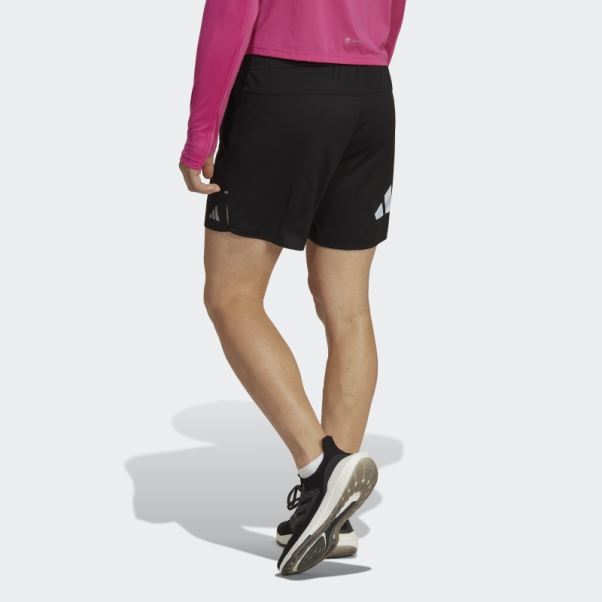 Short Adidas Run Icon 3 Bar Logo Noir