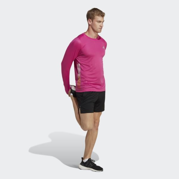 Short Adidas Run Icon 3 Bar Logo Noir