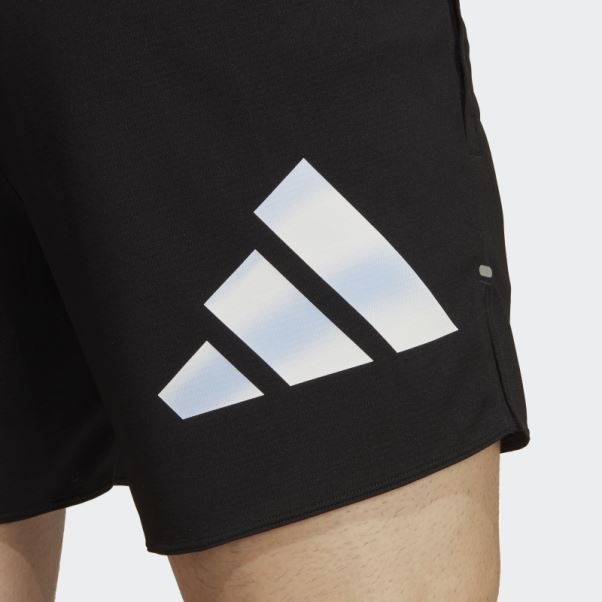 Short Adidas Run Icon 3 Bar Logo Noir