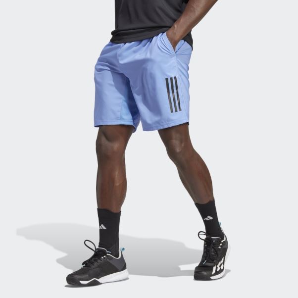 Short De Tennis Club 3 Bandes Adidas Bleu