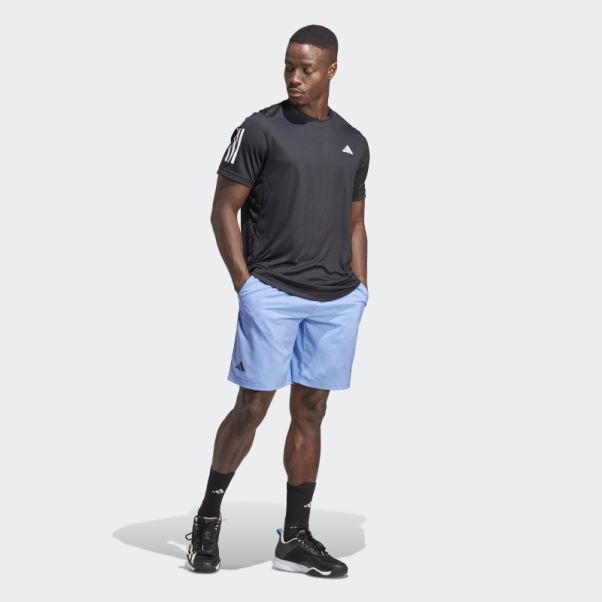 Short De Tennis Club 3 Bandes Adidas Bleu