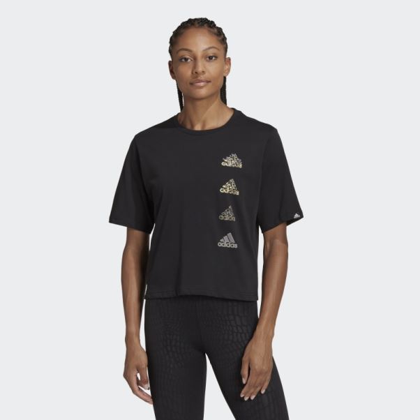 T-shirt Graphique Adidas Aeroready Training Crop Noir