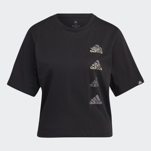 T-shirt Graphique Adidas Aeroready Training Crop Noir