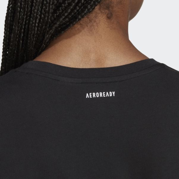 T-shirt Graphique Adidas Aeroready Training Crop Noir