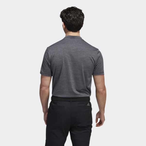 Polo Adidas Noir à Rayures Texturées